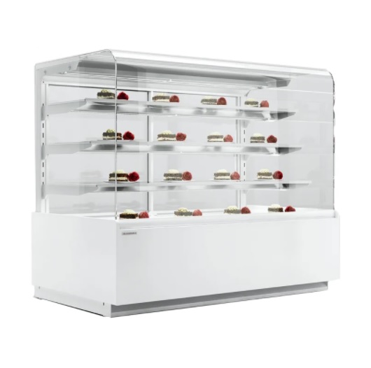 Прилавок холодильный кондитерский ES SYSTEM K CARINA 05 1,4 без боковин без фронтальной панели, внутр. RAL9003