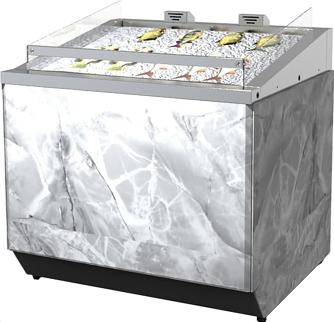 Витрина холодильная ЧЗТО Celestium рыба на льду с генератором тумана XL 1100