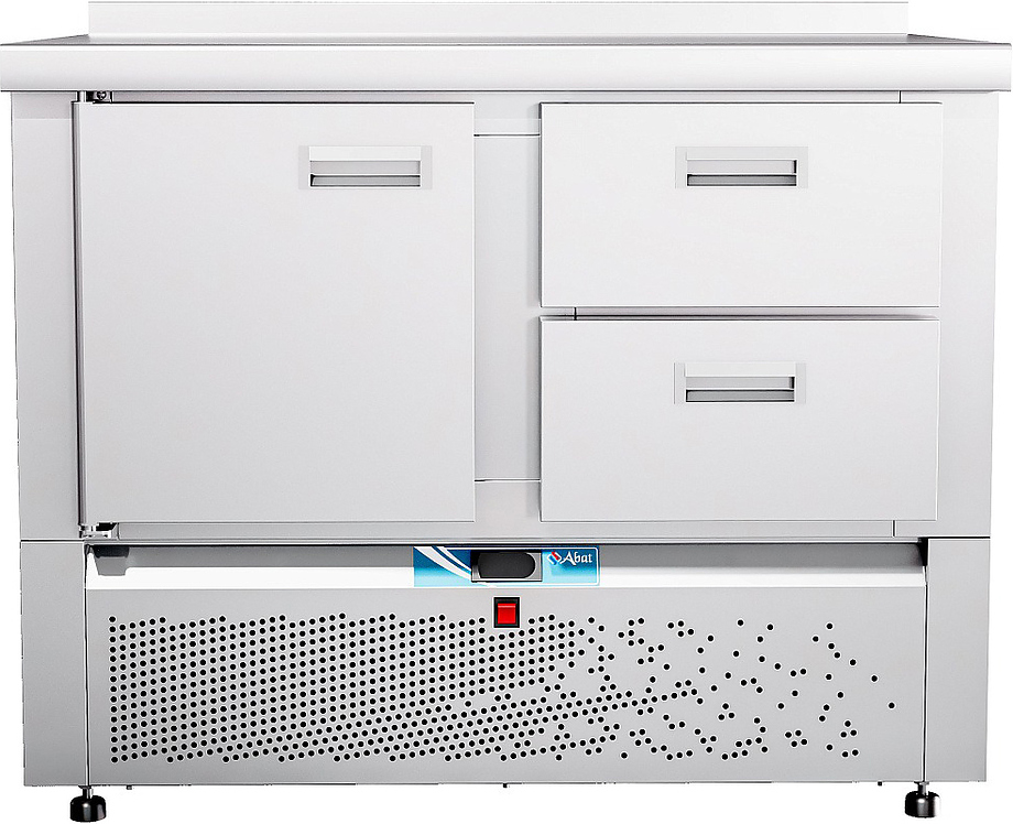 Стол холодильный среднетемпературный Abat СХС-70Н-01 (дверь, 2 ящика 1/2, борт)