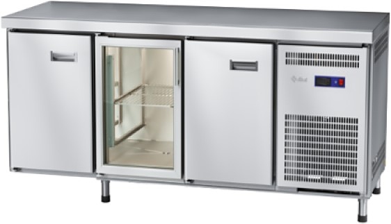 Стол холодильный Abat СХС-60-02 (1 дверь, 1 дверь-стекло, 1 дверь, без борта)