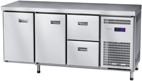 Стол холодильный Abat СХС-60-02 (2 ящика, 2 двери, без борта)