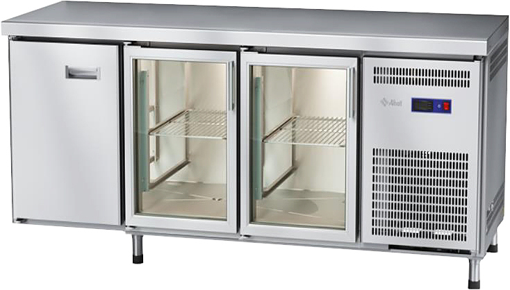 Стол морозильный Abat СХН-70-02 (2 двери-стекло, 1 дверь, без борта)